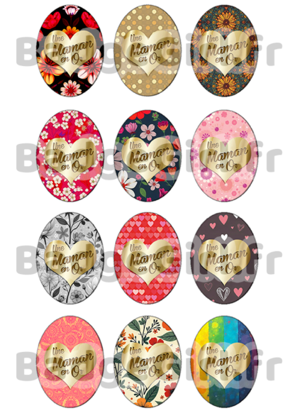 image images planche badge imprimer cabochon une maman en or mère doré coeur amour cadeau