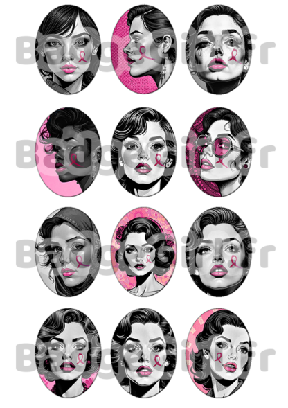 image images planche badge imprimer cabochon octobre rose cancer sein femme ruban pink rose