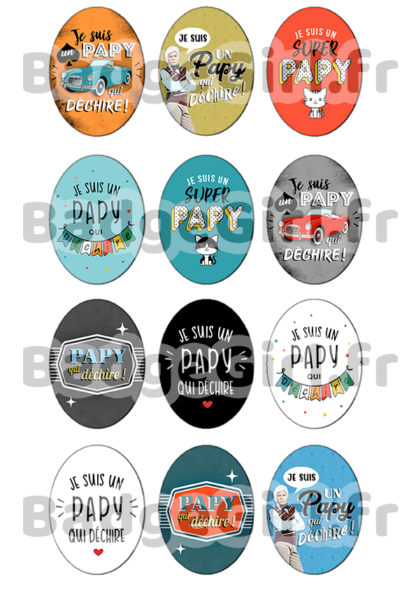 image images planche badge imprimer cabochon papi papy qui déchire vintage