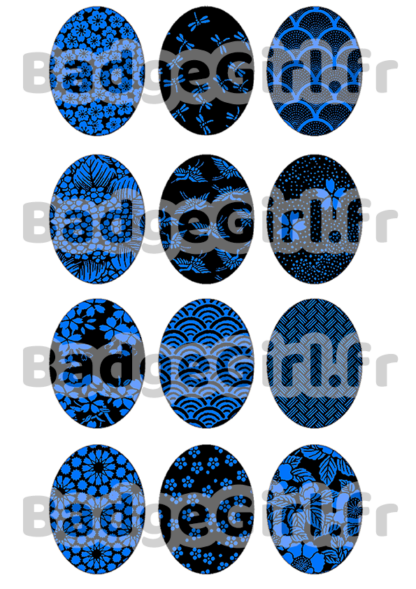 image images planche badge imprimer cabochon japan japon motif moshi bleu noir