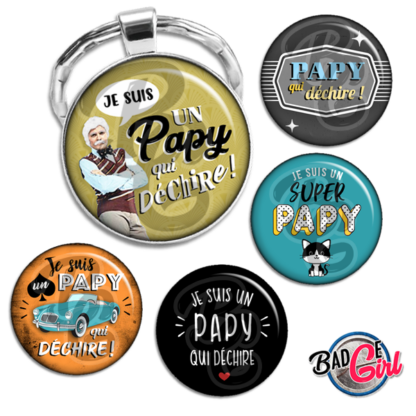 image images planche badge imprimer cabochon papi papy qui déchire vintage