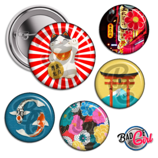 badge cabochon image imprimer gratuit japon japan daruma chat geisha tokyo origami