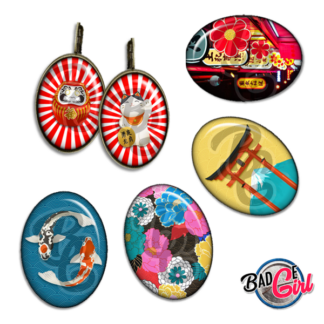 badge cabochon image imprimer gratuit japon japan daruma chat geisha tokyo origami