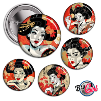 badge cabochon image imprimer gratuit japon japan femme geisha fleur retro vintage tokyo