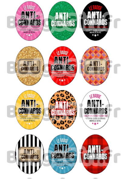 badge cabochon image imprimer gratuit anti-connards connard humour conard