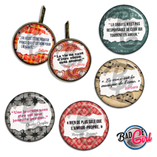 badge cabochon image imprimer gratuit citation citations proverbe mot mots amour gainsbourg barbara einstein chaplin de vinci voltaire balzac prévert hendrix yourcenar shakespeare