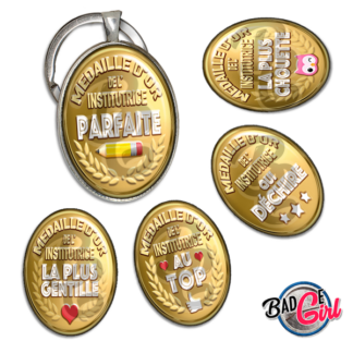 badge cabochon image imprimer gratuit instit institutrice au top qui déchire médaille d'or parfaite géniale chouette