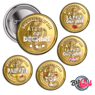 badge cabochon image imprimer gratuit atsem asem avs au top qui déchire médaille d'or parfaite géniale chouette