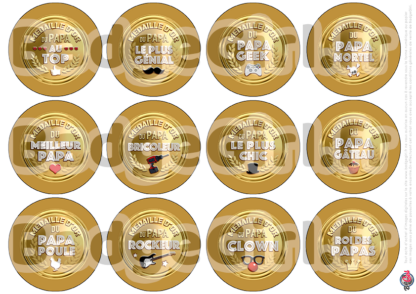 badge cabochon image imprimer gratuit papa père au top génial meilleur bricoleur rockeur poule chic geek mortel roi
