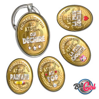 badge cabochon image imprimer gratuit atsem asem avs au top qui déchire médaille d'or parfaite géniale chouette