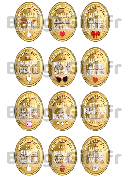 badge cabochon image imprimer gratuit maman mère mères mum mom au top médaille d'or or  au top géniale jolie la plus super poule star gentille gateau chouette qui déchire dechire meilleure patiente