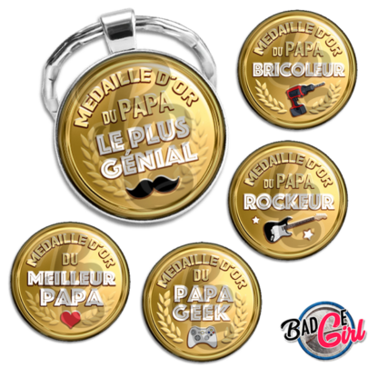 badge cabochon image imprimer gratuit papa père au top génial meilleur bricoleur rockeur poule chic geek mortel roi