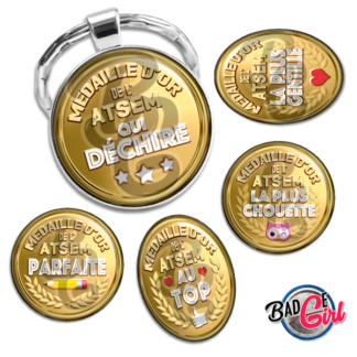 badge cabochon image imprimer gratuit atsem asem avs au top qui déchire médaille d'or parfaite géniale chouette