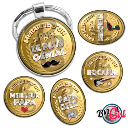 badge cabochon image imprimer gratuit papa père au top génial meilleur bricoleur rockeur poule chic geek mortel roi